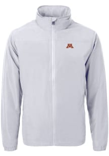 Cutter and Buck Minnesota Golden Gophers Mens Grey Charter Eco Knit Big and Tall Light Weight Ja..