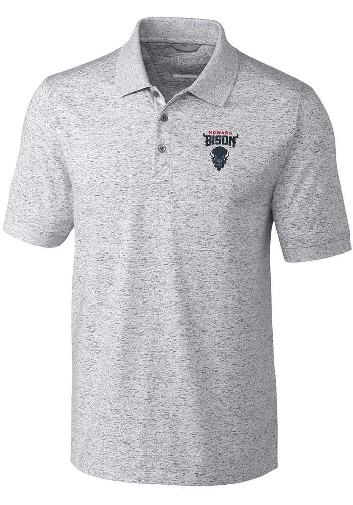 Cutter and Buck Howard Bison Mens Grey Tri-Blend Space Dye Big and Tall Polos Shirt