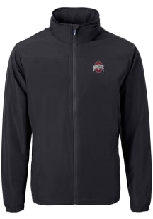 Cutter and Buck Ohio State Buckeyes Mens Black Charter Eco Knit Big and Tall Light Weight Jacket