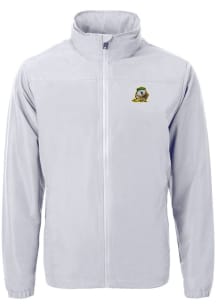 Grey Oregon Ducks Cutter and Buck Mens Charter Eco Knit Big and Tall Light Weight Jacket