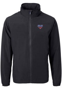 Cutter and Buck SMU Mustangs Mens Black Charter Eco Knit Big and Tall Light Weight Jacket