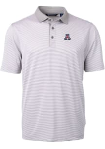 Cutter and Buck Arizona Wildcats Grey Virtue Eco Pique Micro Stripe Big and Tall Polo