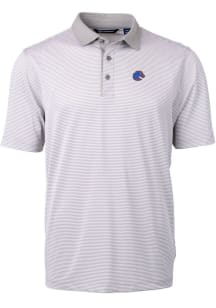 Cutter and Buck Boise State Broncos Grey Virtue Eco Pique Micro Stripe Big and Tall Polo