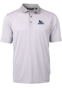 Cutter and Buck Creighton Bluejays Grey Virtue Eco Pique Micro Stripe Big and Tall Polo