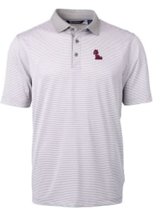 Cutter and Buck Ole Miss Rebels Grey Virtue Eco Pique Micro Stripe Big and Tall Polo