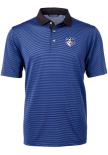 Cutter and Buck Saint Louis Billikens Blue Virtue Eco Pique Micro Stripe Big and Tall Polo