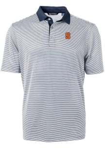 Cutter and Buck Syracuse Orange Navy Blue Virtue Eco Pique Micro Stripe Big and Tall Polo