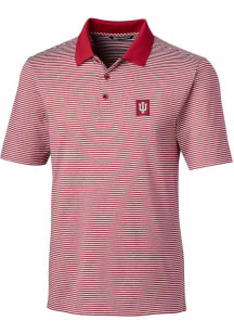 Cutter and Buck Indiana Hoosiers Mens Crimson Forge Pencil Stripe Short Sleeve Polo