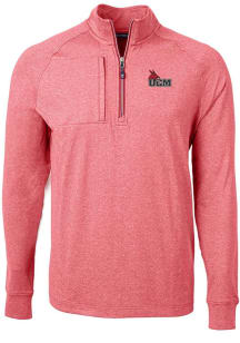 Cutter and Buck Central Missouri Mules Mens Red Adapt Eco Knit Long Sleeve 1/4 Zip Pullover