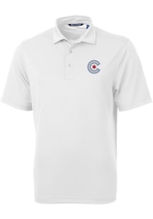 Cutter and Buck Chicago Cubs Big and Tall White City Connect Virtue Eco Pique Big and Tall Golf ..