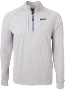 Cutter and Buck Florida A&amp;M Rattlers Mens Grey Adapt Eco Knit Long Sleeve 1/4 Zip Pullover
