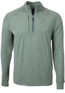 Cutter and Buck Florida Gulf Coast Eagles Mens Green Adapt Eco Knit Long Sleeve 1/4 Zip Pullover