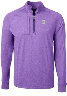 Cutter and Buck Holy Cross Crusaders Mens Purple Adapt Eco Knit Long Sleeve 1/4 Zip Pullover