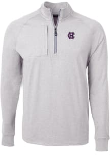 Cutter and Buck Holy Cross Crusaders Mens Grey Adapt Eco Knit Long Sleeve 1/4 Zip Pullover