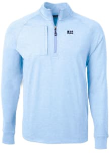 Cutter and Buck Jackson State Tigers Mens Light Blue Adapt Eco Knit Long Sleeve 1/4 Zip Pullover