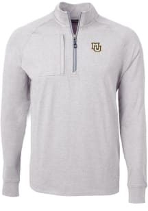 Cutter and Buck Marquette Golden Eagles Mens Grey Adapt Eco Knit Long Sleeve 1/4 Zip Pullover