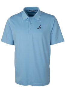 Cutter and Buck Atlanta Braves Mens Blue Forge Stretch Short Sleeve Polo