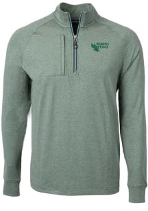 Cutter and Buck North Texas Mean Green Mens Green Adapt Eco Knit Long Sleeve 1/4 Zip Pullover