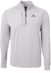 Cutter and Buck Notre Dame Fighting Irish Mens Grey Adapt Eco Knit Long Sleeve 1/4 Zip Pullover