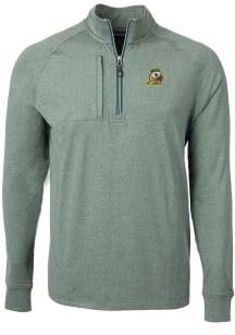 Cutter and Buck Oregon Ducks Mens Green Adapt Eco Knit Long Sleeve 1/4 Zip Pullover