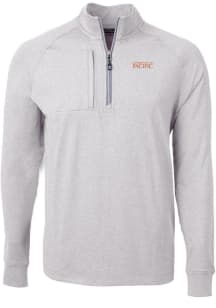 Cutter and Buck Pacific Tigers Mens Grey Adapt Eco Knit Long Sleeve 1/4 Zip Pullover