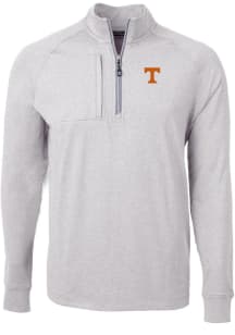 Cutter and Buck Tennessee Volunteers Mens Grey Adapt Eco Knit Long Sleeve 1/4 Zip Pullover