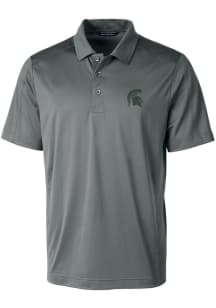 Mens Michigan State Spartans Grey Cutter and Buck Prospect Short Sleeve Polo Shirt