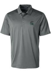 Cutter and Buck Michigan State Spartans Mens Grey Prospect Short Sleeve Polo