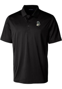 Mens Michigan State Spartans Black Cutter and Buck Prospect Short Sleeve Polo Shirt