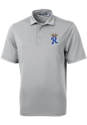 Cutter and Buck Kansas City Royals Mens Grey Virtue Short Sleeve Polo
