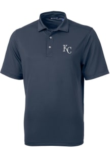 Cutter and Buck Kansas City Royals Mens Navy Blue Virtue Short Sleeve Polo