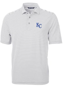 Cutter and Buck Kansas City Royals Mens Grey Virtue Short Sleeve Polo