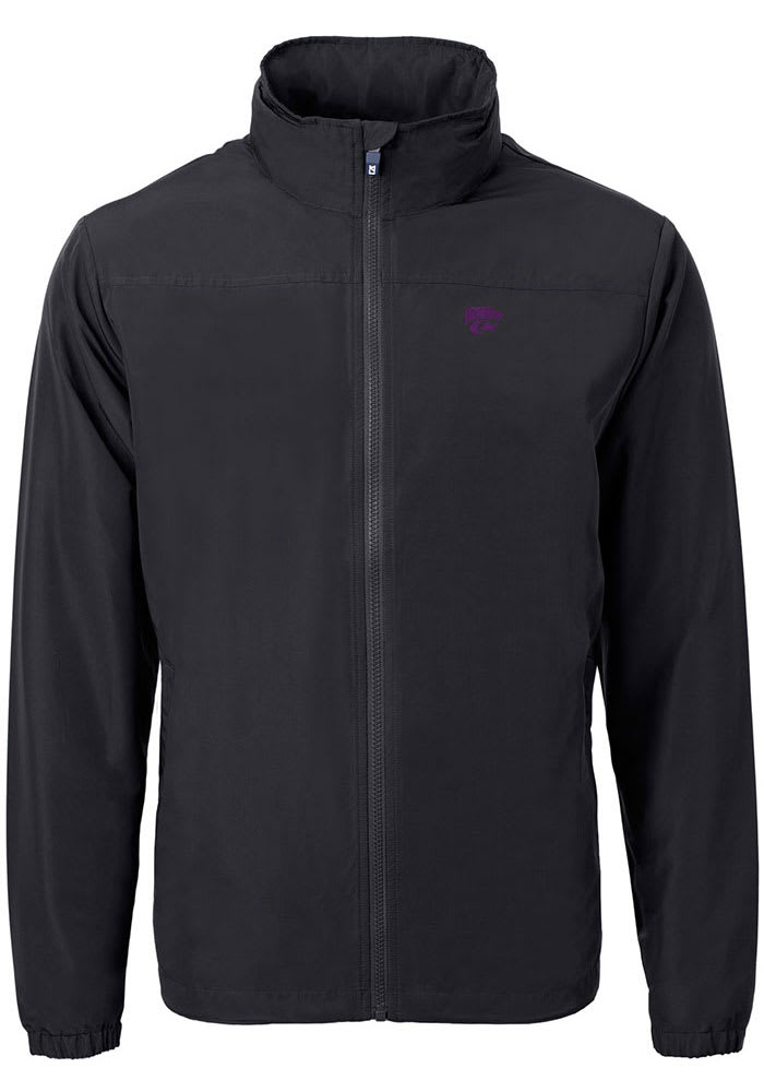 Cutter and Buck K-State Wildcats Mens Black Charter Eco Light Weight Jacket
