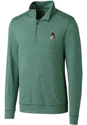 Cutter and Buck Michigan State Spartans Mens Green Shoreline Long Sleeve 1/4 Zip Pullover