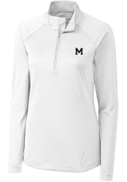 Cutter and Buck Michigan Womens White Evolve 1/4 Zip Pullover