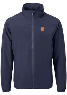 Cutter and Buck Syracuse Orange Mens Navy Blue Charter Eco Light Weight Jacket