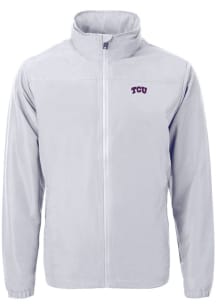 Cutter and Buck TCU Horned Frogs Mens Grey Charter Eco Light Weight Jacket