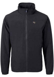 Cutter and Buck Wake Forest Demon Deacons Mens Black Charter Eco Light Weight Jacket