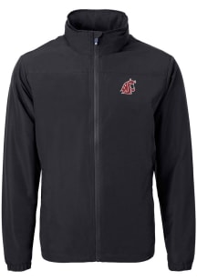 Cutter and Buck Washington State Cougars Mens Black Charter Eco Light Weight Jacket