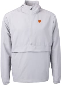 Cutter and Buck Clemson Tigers Mens Grey Charter Eco Pullover Jackets