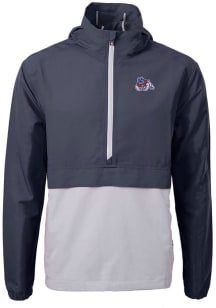 Cutter and Buck Fresno State Bulldogs Mens Navy Blue Charter Eco Pullover Jackets