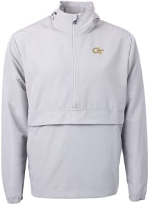 Cutter and Buck GA Tech Yellow Jackets Mens Grey Charter Eco Pullover Jackets