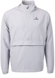 Cutter and Buck Illinois Fighting Illini Mens Grey Charter Eco Pullover Jackets