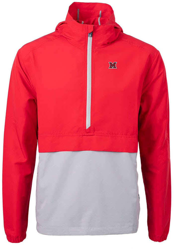 Cutter and Buck Miami RedHawks Mens Charter Eco Pullover Jackets