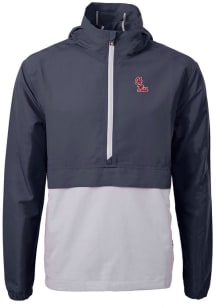 Cutter and Buck Ole Miss Rebels Mens Navy Blue Charter Eco Pullover Jackets