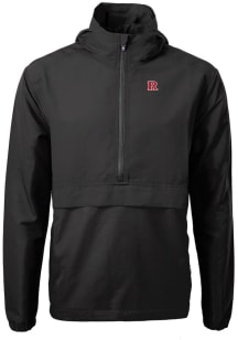 Cutter and Buck Rutgers Scarlet Knights Mens Black Charter Eco Pullover Jackets