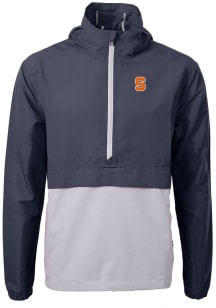 Cutter and Buck Syracuse Orange Mens Navy Blue Charter Eco Pullover Jackets