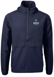Cutter and Buck UNCW Seahawks Mens Navy Blue Charter Eco Pullover Jackets