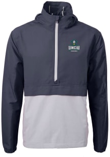 Cutter and Buck UNCW Seahawks Mens Navy Blue Charter Eco Pullover Jackets
