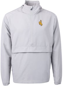 Cutter and Buck Wyoming Cowboys Mens Grey Charter Eco Pullover Jackets